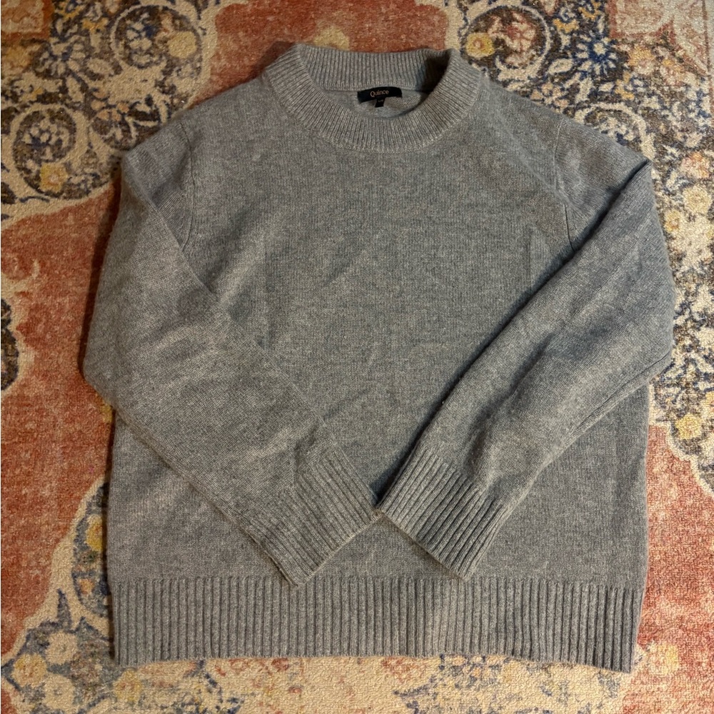 Quince Light Gray Cashmere Crewneck Sweater - Picture 2 of 7